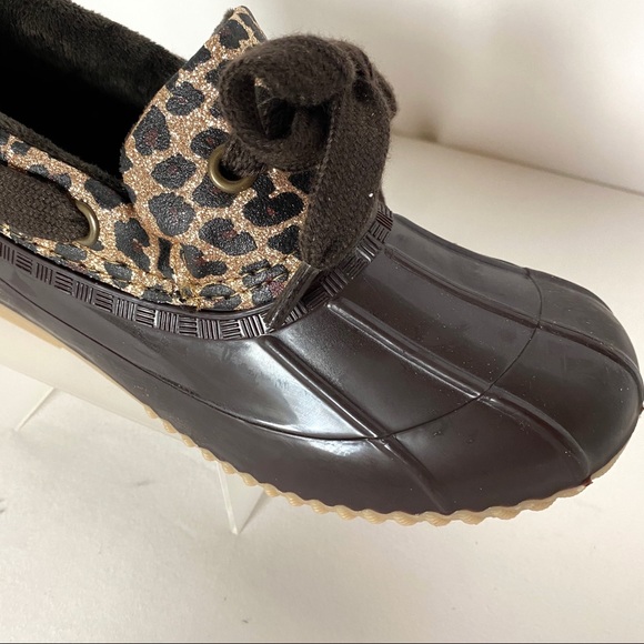 NIB Leopard Bling Brown Duck Boots from “Sugar” FIRM PRICE Only 5 pair left! - Picture 6 of 10